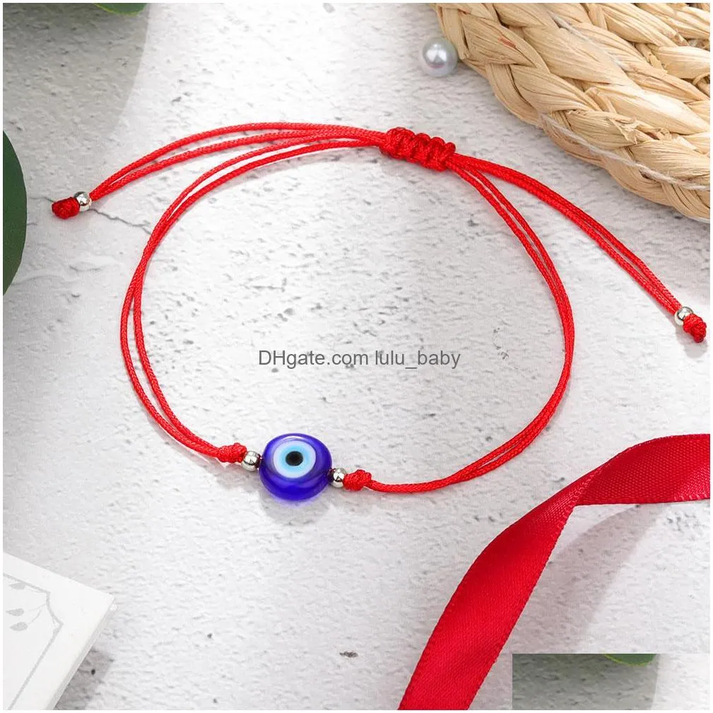 turkish evil blue eye bracelets for women handmade braided rope lucky jewelry red bracelet female