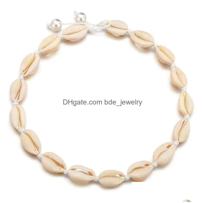 conch seashell necklace women jewelry summer beach shell choker bohemian rope cowrie beaded necklaces handmade collar female