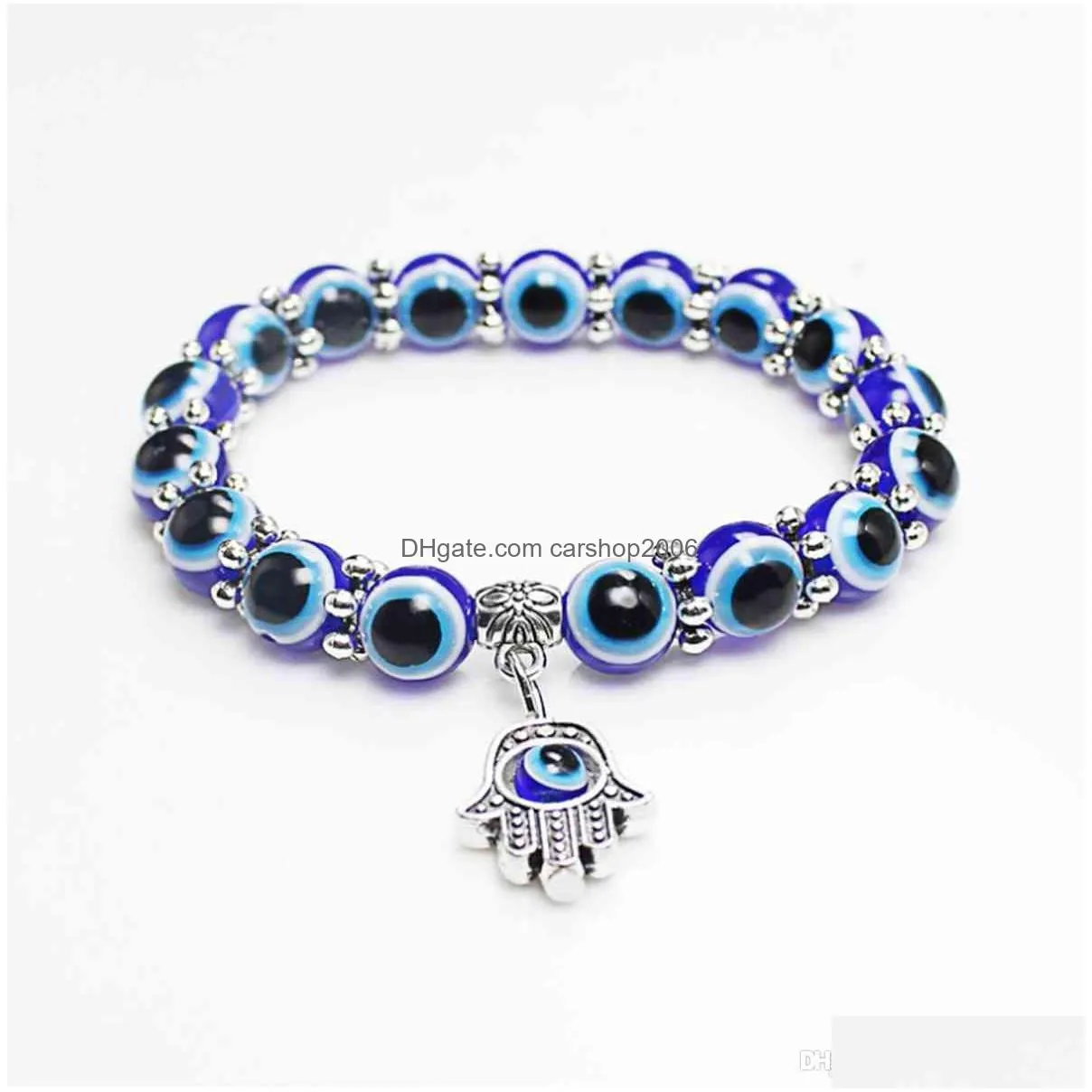 lucky bracelet vintage blue eyes beads fatma hands men and women personality weird wrist ornaments