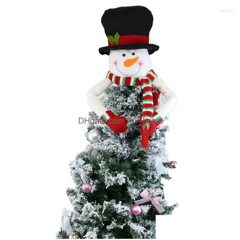 christmas decorations tree top star santa claus snowman elk decor xmas felt noel hat pendant merry chrstmas 2023 happy year