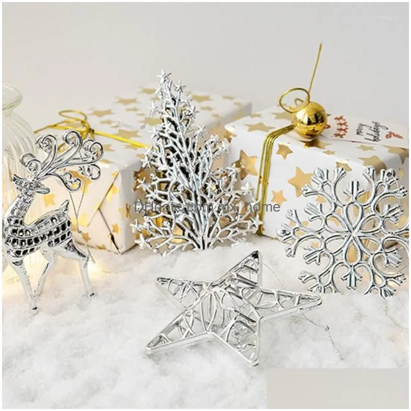 christmas decorations pendants stars deer/snowflake/angel for xmas tree hanging diy crafts kids gift ornament party