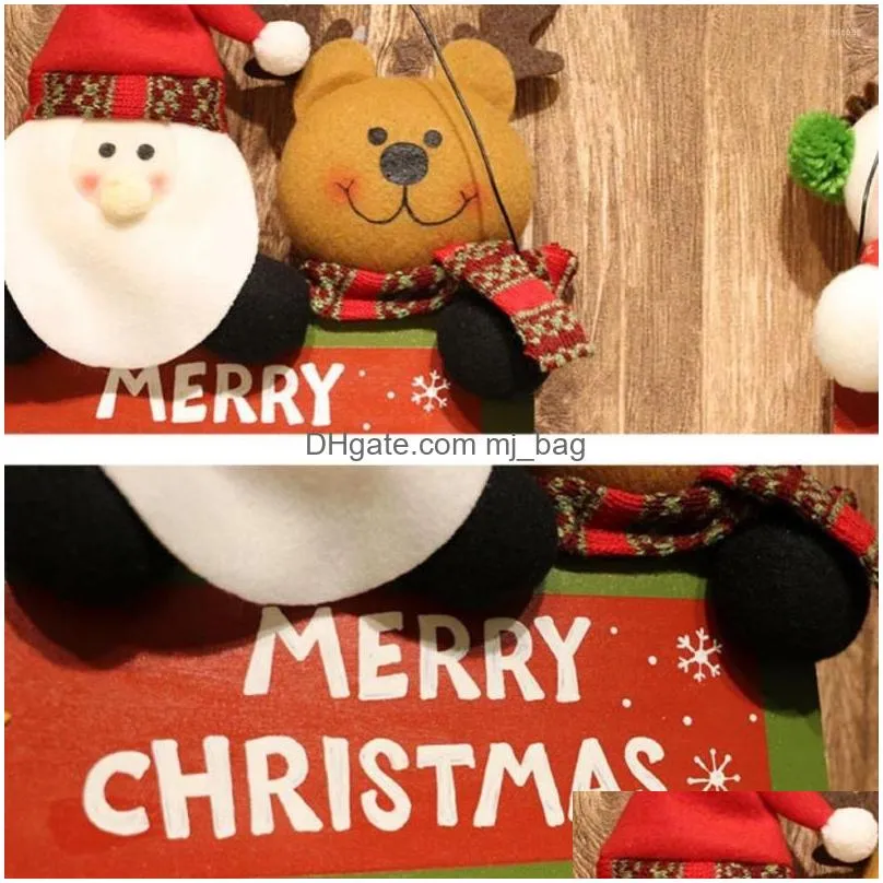 christmas decorations 2022 ornament fabric santa claus snowman letter plate door wall hanging pendant holiday scene layout props home