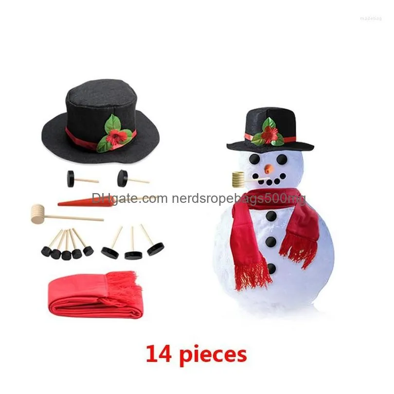 christmas decorations 1 set excellent outdoor diy snowman dressing making kit decorating nose realistic looking for home