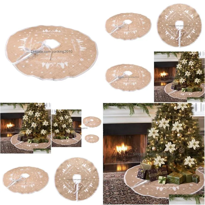 christmas decorations vintage brown linen tree skirt xmas ornament home decorationchristmas