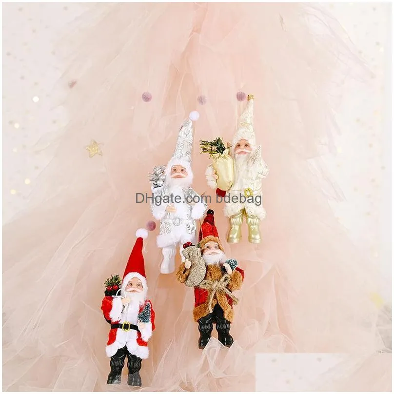 christmas decorations small santa doll tree decor hanging plush pendant festival party ornament for indoor bar shop pendantchristmas