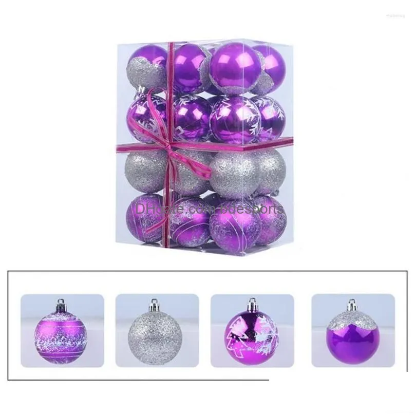 christmas decorations lightweight 24pcs beautiful xmas tree ornament ball pendant boxed hanging diy party supplies