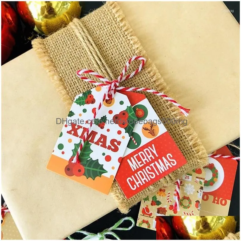 christmas decorations merry tags kraft paper card gift label tag diy hang wrapping decor favors supplies