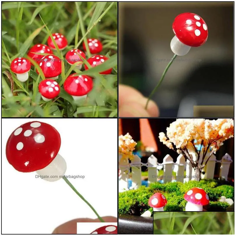 arts and crafts arts gifts home garden whole mini red mushroom ornament miniature plant pots fairy dhhuc