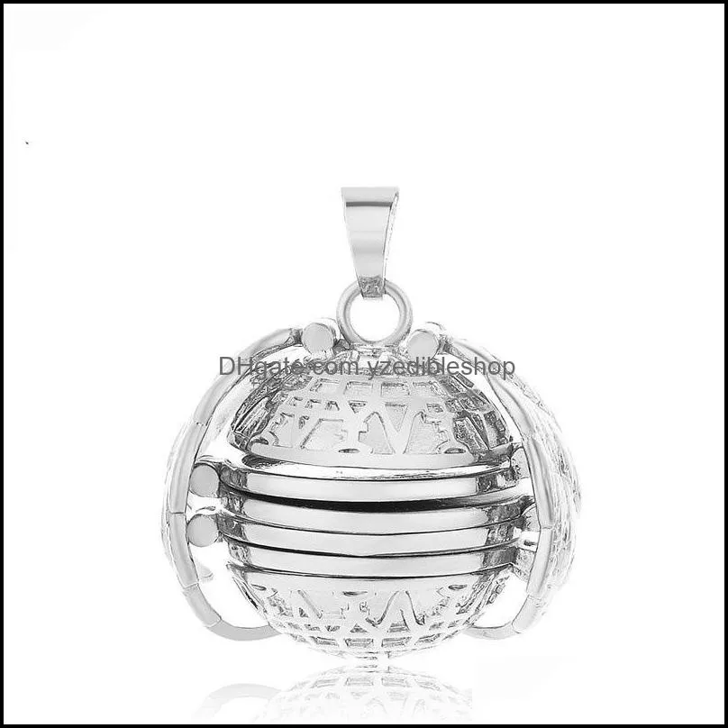 diy fold p o locket necklace openable ball live memory pendant silver gold necklaces fashion jewelry 380177