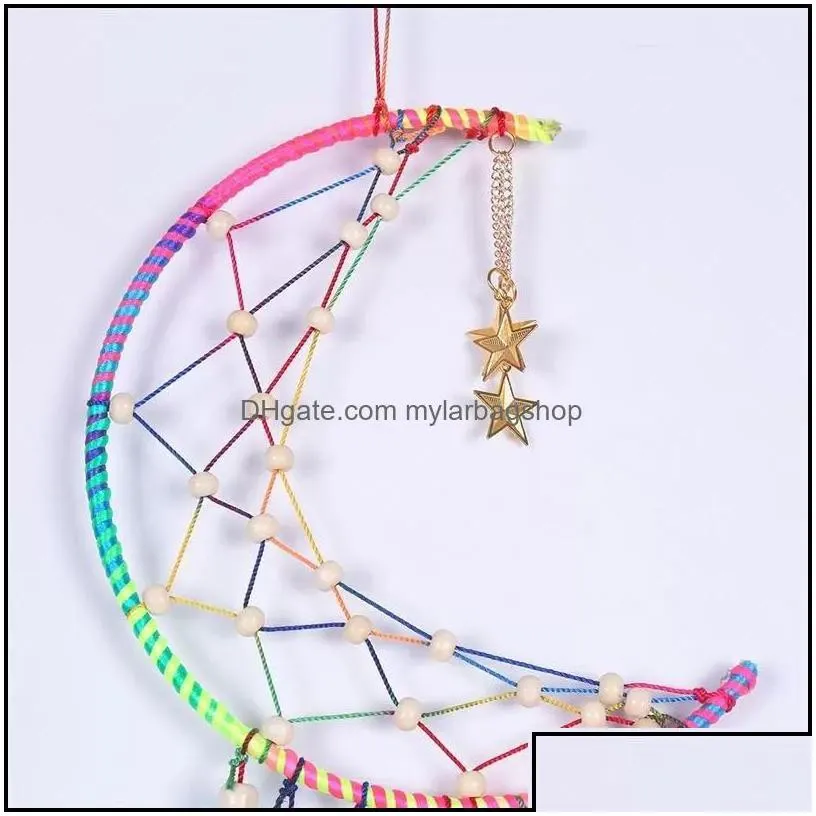 arts and crafts dream catcher festival gift handmade half circle moon design art dreamcatcher feather hanging star mylarbagshop dhkut