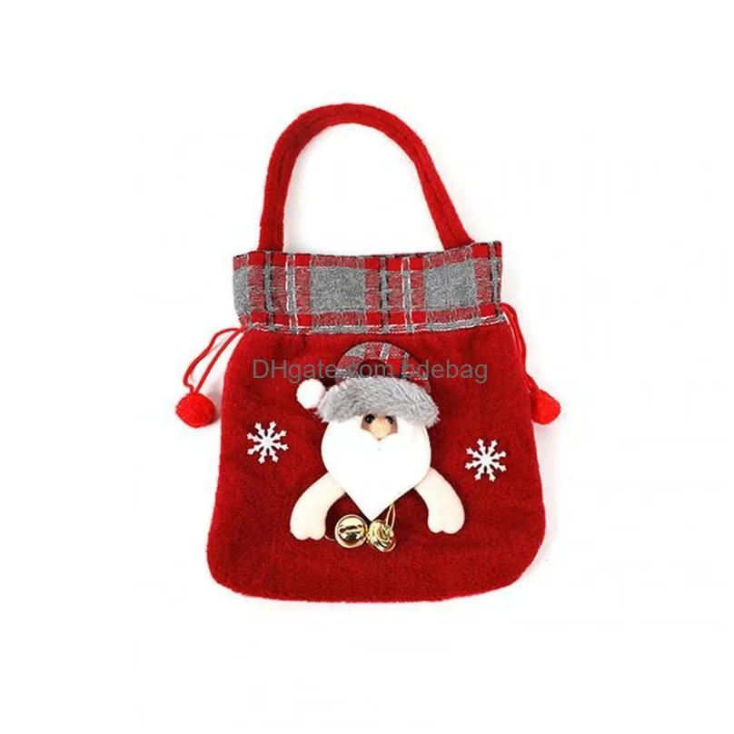 christmas decorations plush gift bag eve portable candy  snowman elk santa style childrens dessert decoratchristmas