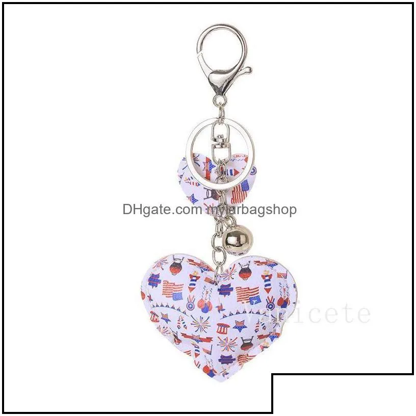 party favor event supplies festive home garden heart shape key ring colorf american flag keyc dhh4w