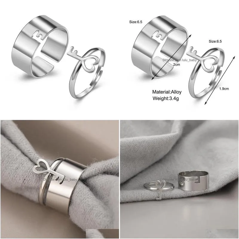 punk style couple rings for men and women pair ring combination fashion key opening index finger ring accessories jewelry gifts