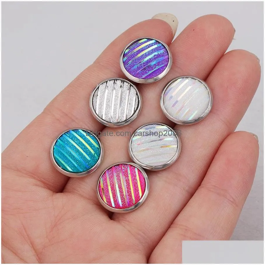 12mm striped druzy drusy stainless steel stud earrings glittery bright gypsophila resin cabochon earring for women jewelry gift