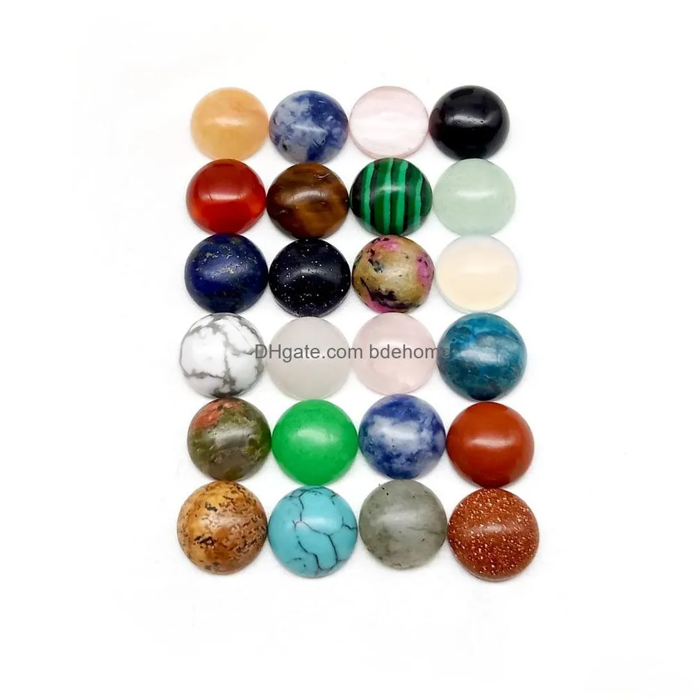 4/6/8/1012/14mm gemstone cabochons natural synthetic stone beads white jade cabochons for earring necklace bracelet