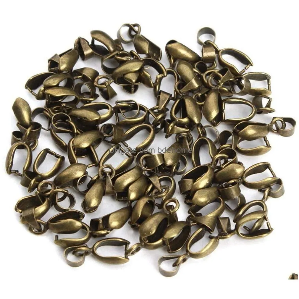 metal pinch clip clasp bail finish necklace pendant clasps claw bail hook connectors accessories findgings for jewelry diy craft making