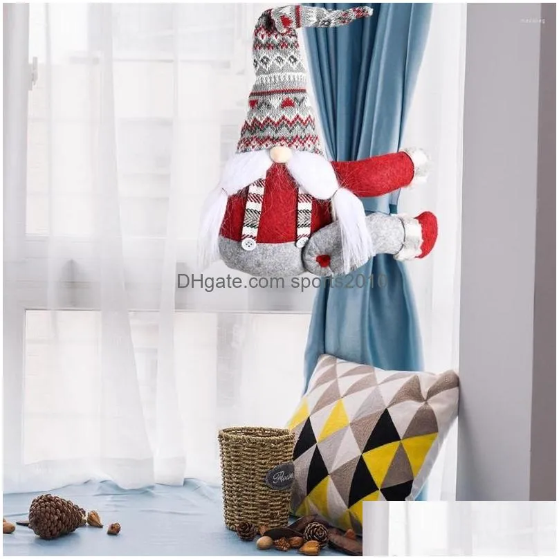 christmas decorations jieme striped hat forest old man side holding curtain buckle door hanging