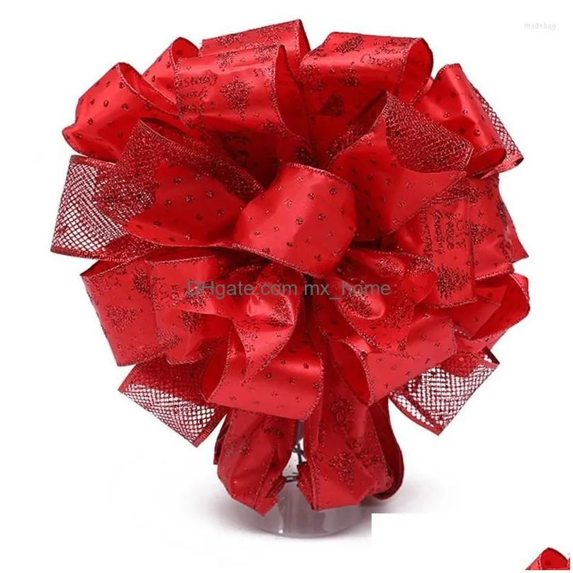 christmas decorations fashion tree topper large doublehead xmas bow decoration ornament bowknot party wedding decor