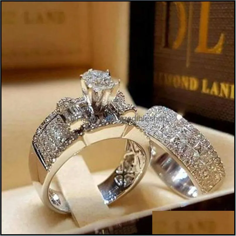 diamond combination wedding ring sets engagement knuckle rings band for women fashion jewelry gift 080441