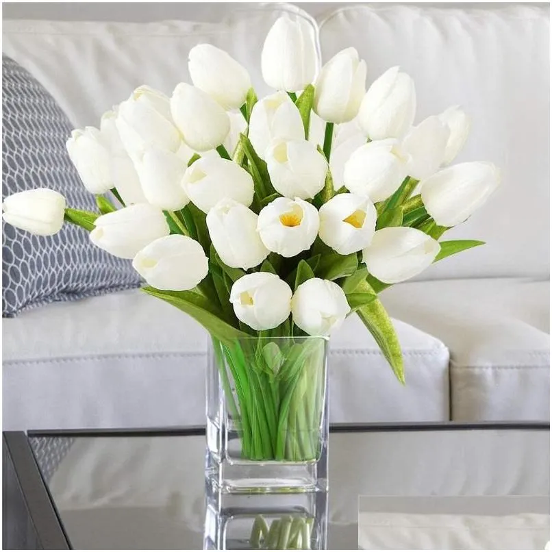 christmas decorations 10 pcs mooie tulp flores kunstbloemen tulipany tulpen nep bloem kerst decoraties voor thuis bruiloft decor 35 cm