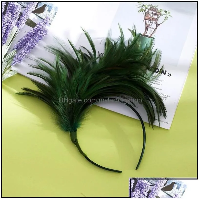 party favor woman feather hair hoop bride head band reusable party formal hat headwear opp package with high quality 14dx j1 drop del