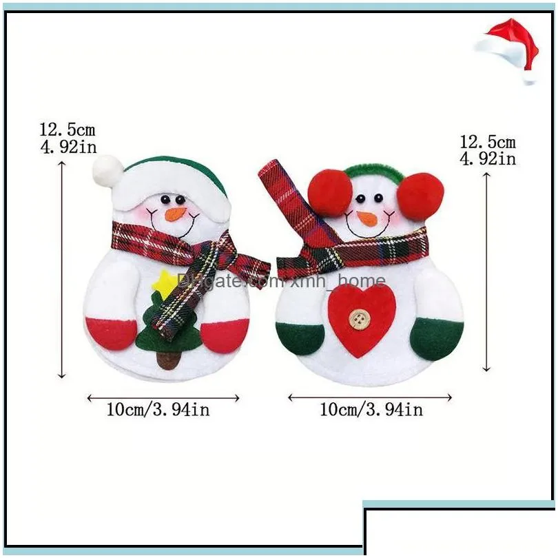 christmas decorations christmas santa claus knifes forks bag sierware holders pockets pouch snowman elk xmas party decoration drop d