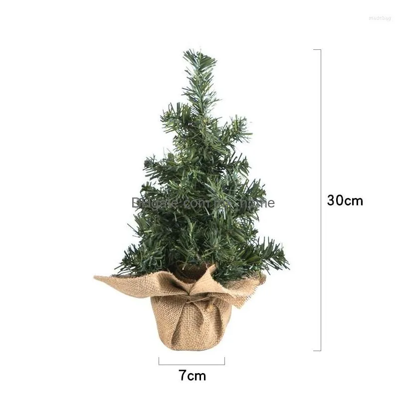 christmas decorations 30cm mini tree burlap simulation desktop window display holiday gifts and home