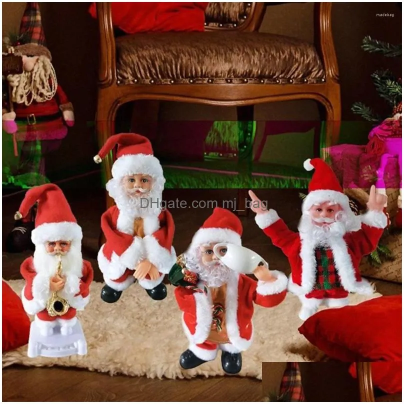 christmas decorations santa claus electric toys elderly doll gifts shaking gif hip music dancing toy