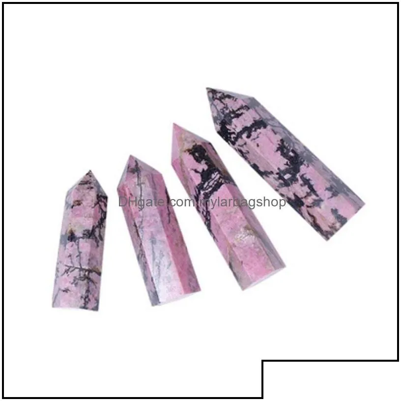 arts and crafts rough polished rose quartz pillar ornaments energy stone wand healing gemstone tower crystal point drop mylarbagshop