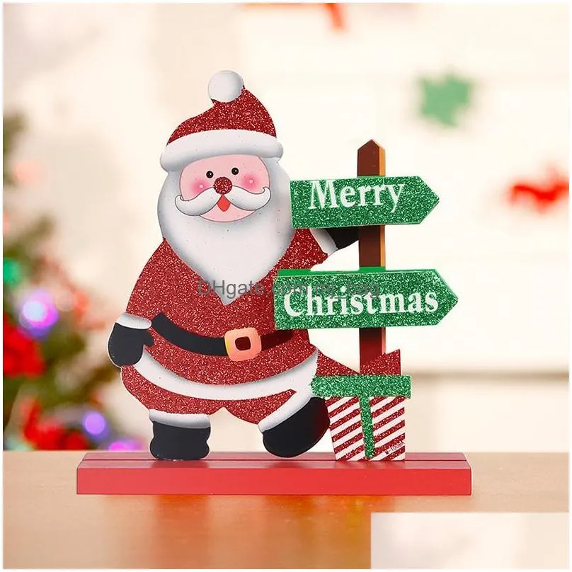 christmas decorations creative wooden english letter santa claus snowman mini ornament gift toy home decoration accessorieschristmas
