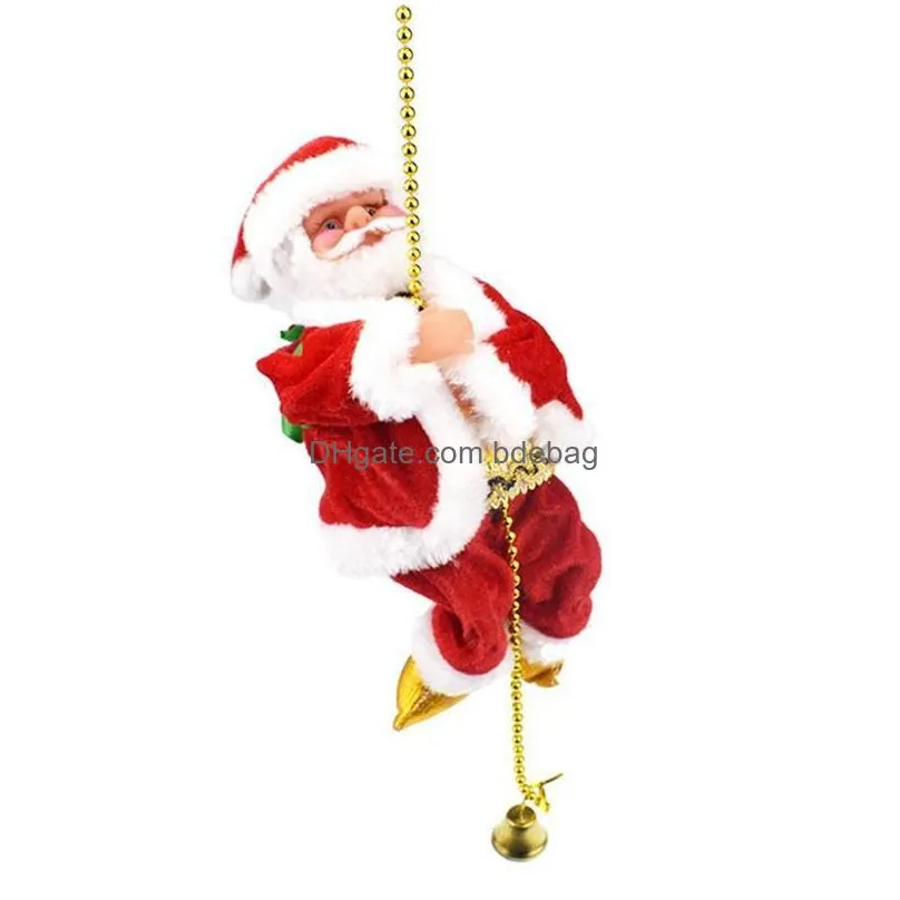 christmas decorations decoration electric climbing toy santa claus ladder/beads xmas tree hanging pendant ornaments gifts