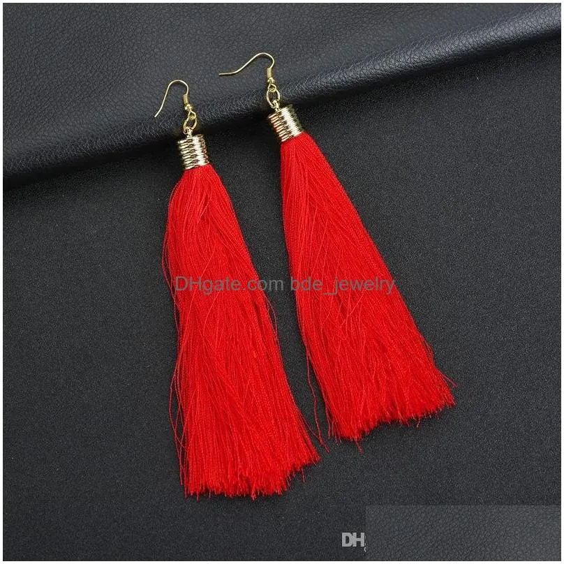 tassel earrings womens long tassel pendant earrings girls ladies elegant ball birthday valentines day delicate earrings