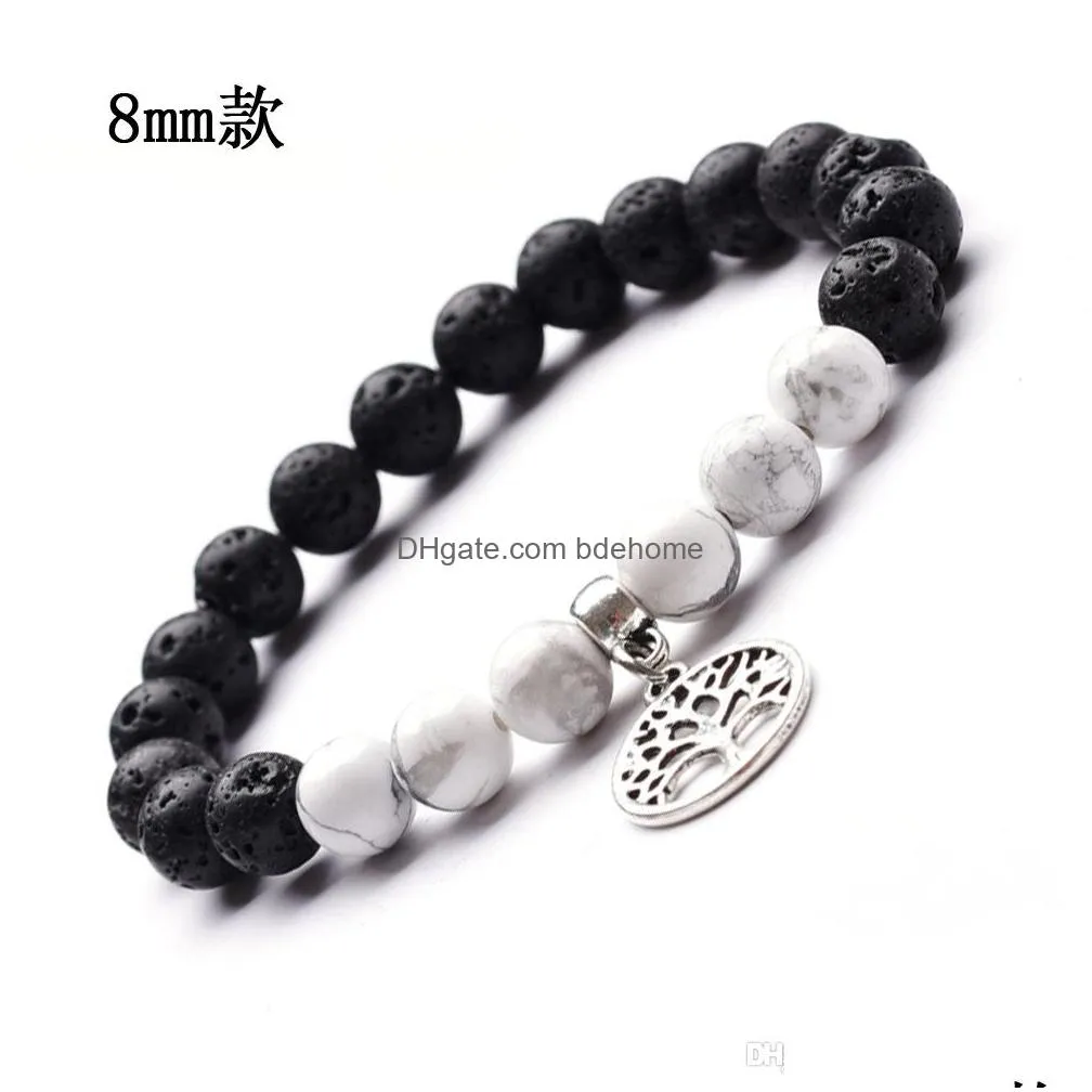 pendant bracelet men and women volcanic stone white pine popular personality tree of life meaning wrist jewelry