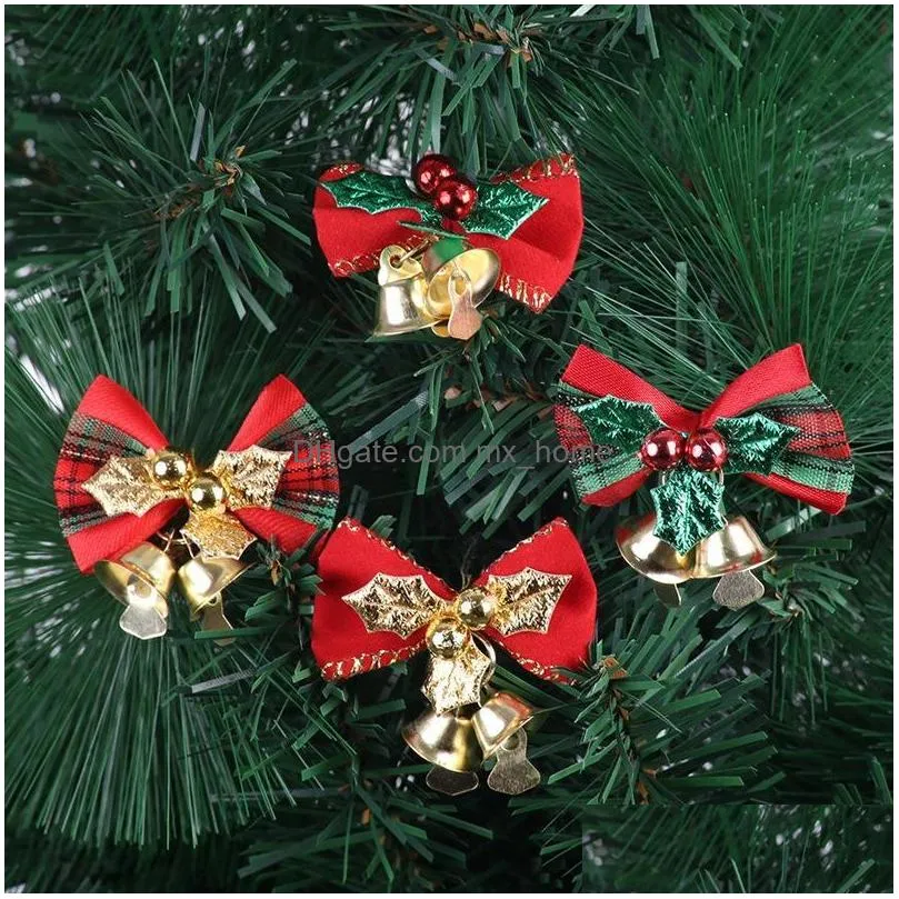 christmas decorations 24pcs bow with bells bows for tree xmas hanging ornaments decorationchristmas