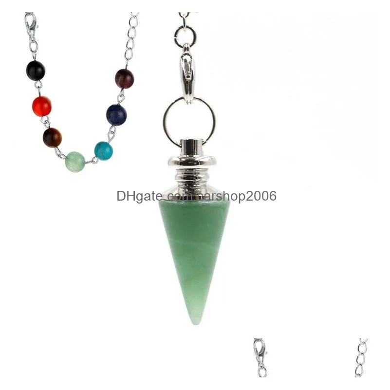 pendulum line conical stone pendant treatment chakra bead crystal bullet head spirit opal ornament