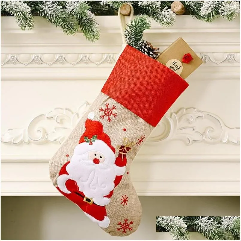 christmas decorations adornos navidad 2022 natal cartoon stockings created sock gift kids candy bag snowman pocket