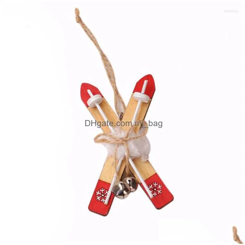 christmas decorations 1pcs wooden sleigh ornaments for chirstmas tree hanging pendants xmas decoration kids toys home party year