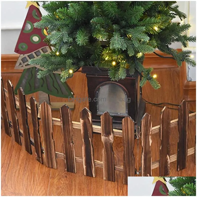 christmas decorations the scene of tree props decorated with a wooden fence 1.2 meterschristmas