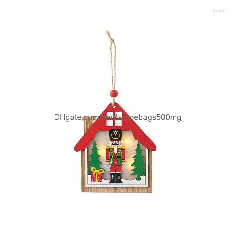 christmas decorations wooden soldier led light decoration hanging xmas tree ornaments home