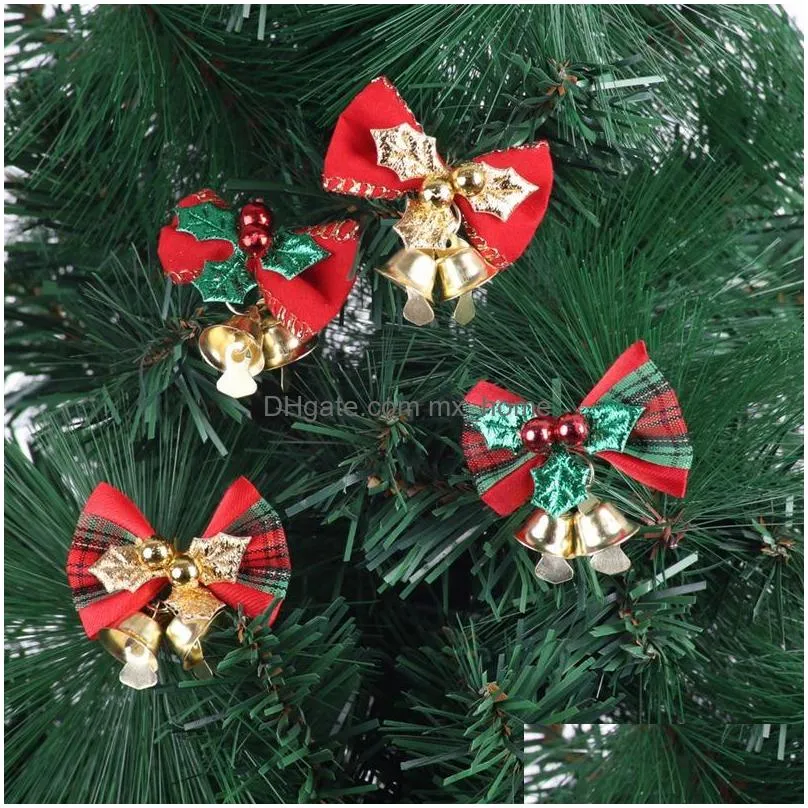 christmas decorations 24pcs bow with bells bows for tree xmas hanging ornaments decorationchristmas