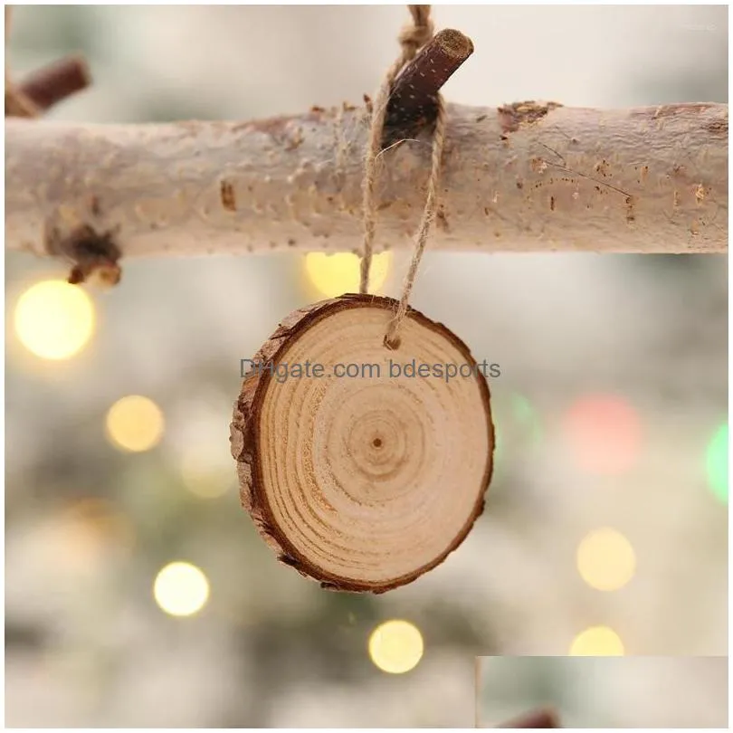 christmas decorations 10pcs wood log slice disc 6cm diy circle round disks crafts for wedding birthday party decoration