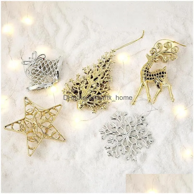 christmas decorations pendants stars deer/snowflake/angel for xmas tree hanging diy crafts kids gift ornament party