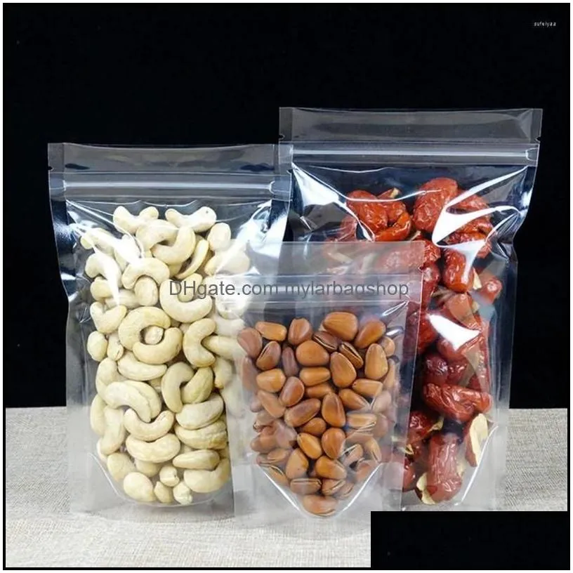gift wrap gift wrap 100pcs clear plastic stand up bag with round corner self grip seal food snack pouches tear notch res mylarbagshop