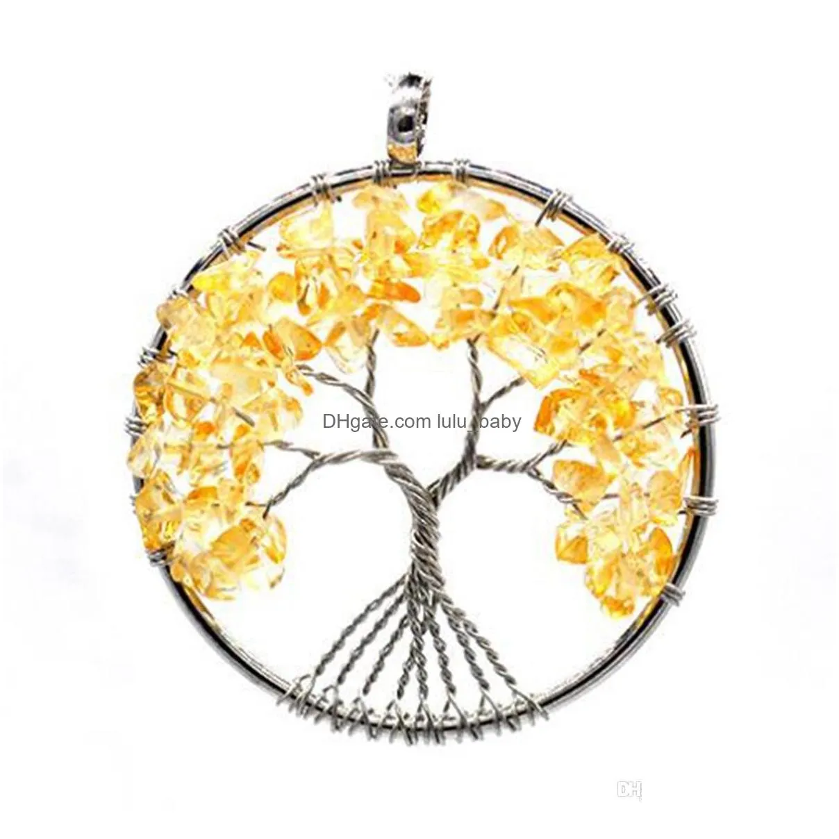 round pendant silver tree roots spread out womens multipurpose wild accessories