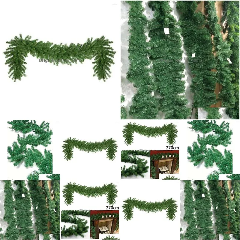christmas decorations 200heads garland artificial pine xmas decoration green spruce shop display high quality practical