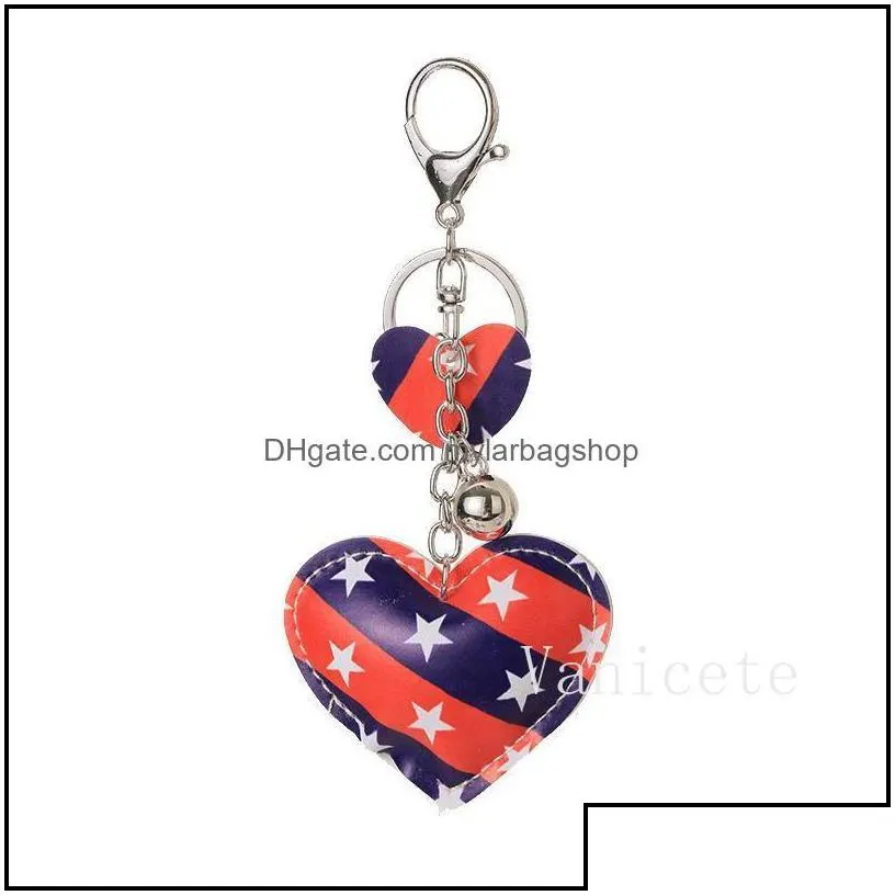 party favor event supplies festive home garden heart shape key ring colorf american flag keyc dhh4w