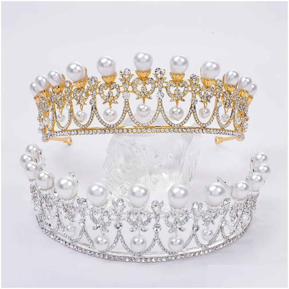 2021 new vintage baroque bridal tiaras accessories prom headwear stunning sheer crystals wedding tiaras and crowns 1925