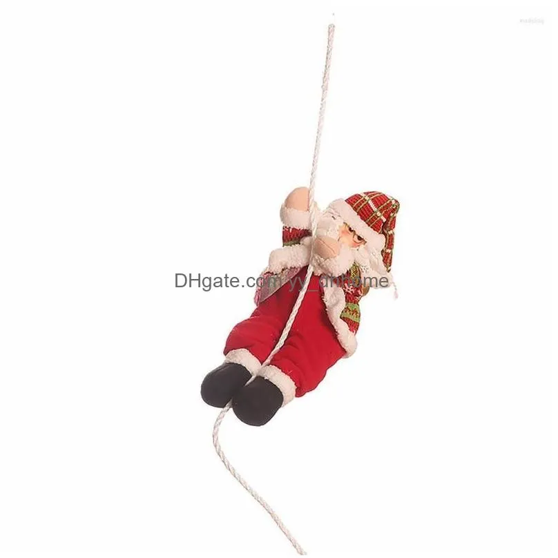 christmas decorations climbing santa pendant on rope ladder ornament xmas tree for home holiday decoration gifts