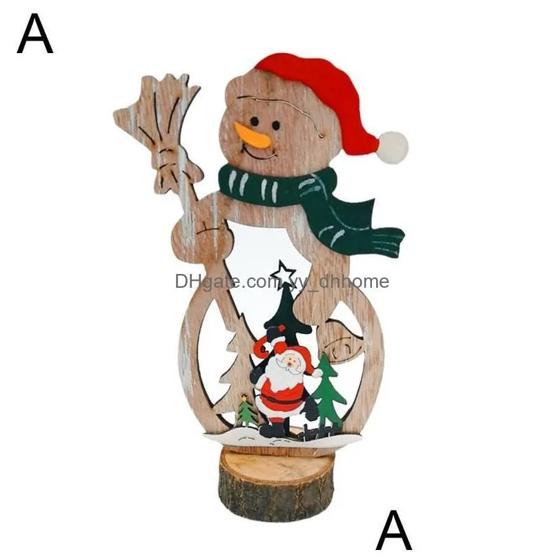 christmas decorations tree wooden ornaments table santa claus snowman home 2022 year craft pendants decoration xmas party
