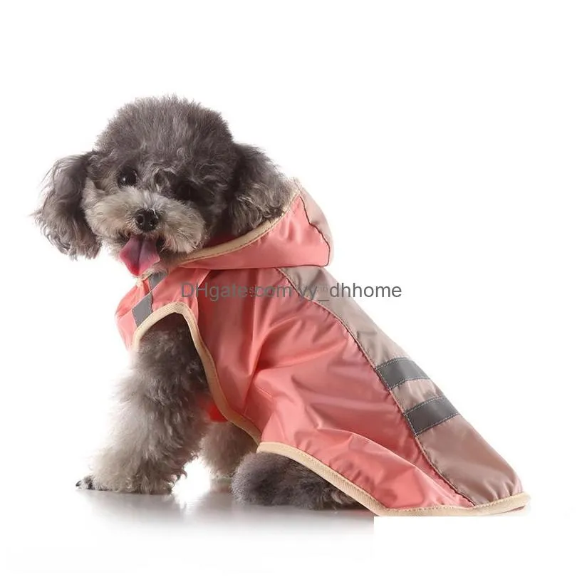 dog raincoat with cap reflective waterproof glisten dog rain cape cloak summer pet dog clothes